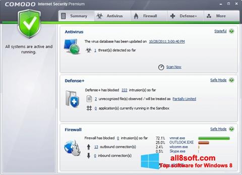Capture d'écran Comodo Internet Security Premium pour Windows 8