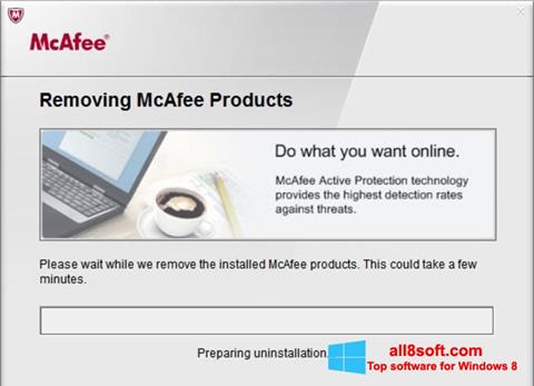 Capture d'écran McAfee Consumer Product Removal Tool pour Windows 8