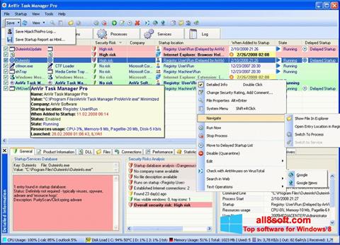 Capture d'écran AnVir Task Manager pour Windows 8