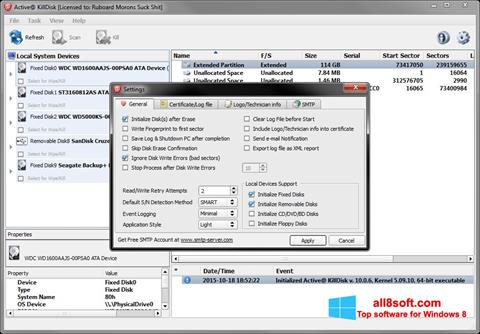 Capture d'écran Active KillDisk pour Windows 8