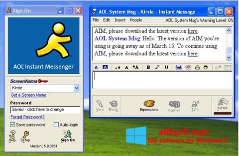 Capture d'écran AOL Instant Messenger pour Windows 8