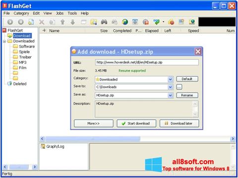 Capture d'écran FlashGet pour Windows 8