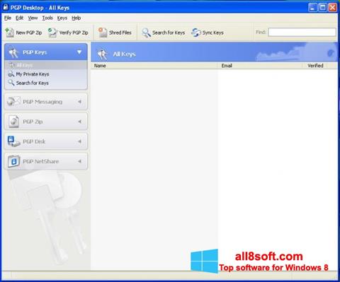 Capture d'écran PGP Desktop pour Windows 8
