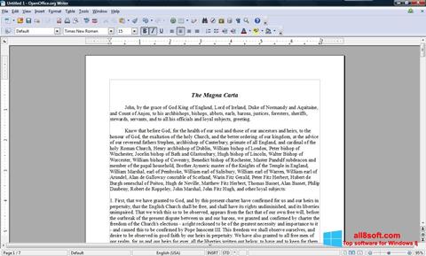 Capture d'écran OpenOffice pour Windows 8