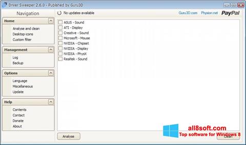 Capture d'écran Driver Sweeper pour Windows 8