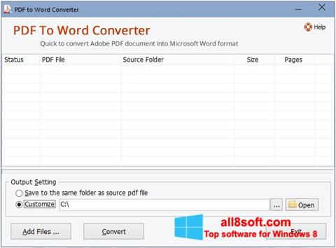 Capture d'écran PDF to Word Converter pour Windows 8