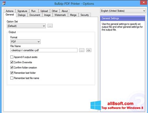 Capture d'écran BullZip PDF Printer pour Windows 8