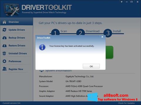 Capture d'écran Driver Toolkit pour Windows 8