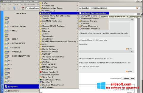 Capture d'écran AviSynth pour Windows 8