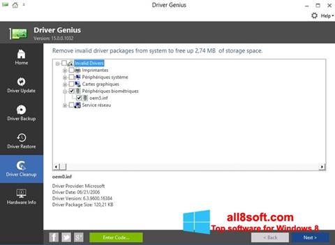 Capture d'écran Driver Genius pour Windows 8