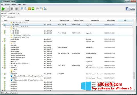 Capture d'écran Advanced IP Scanner pour Windows 8