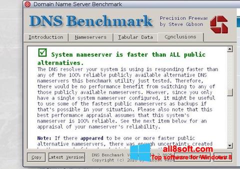 Capture d'écran DNS Benchmark pour Windows 8