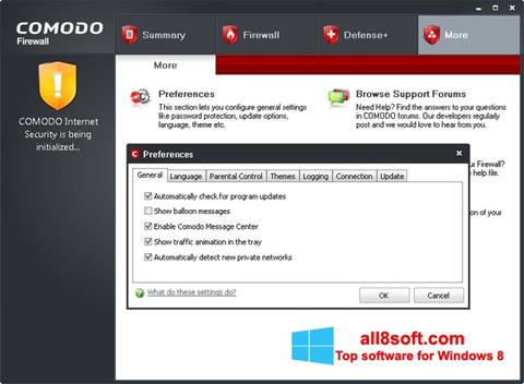 Capture d'écran Comodo Firewall pour Windows 8