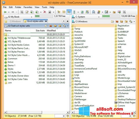 Capture d'écran FreeCommander pour Windows 8