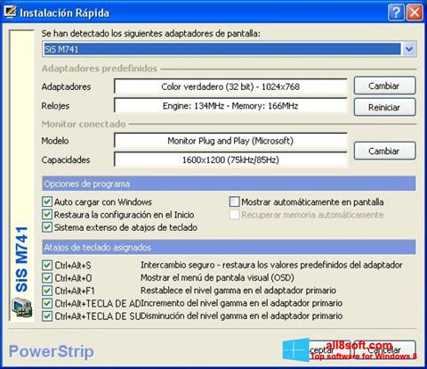Capture d'écran PowerStrip pour Windows 8