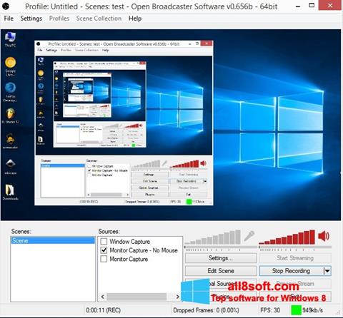 Capture d'écran Open Broadcaster Software pour Windows 8