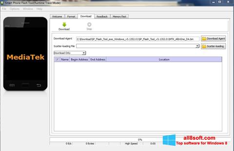 Capture d'écran FlashTool pour Windows 8