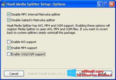 Capture d'écran Haali Media Splitter pour Windows 8