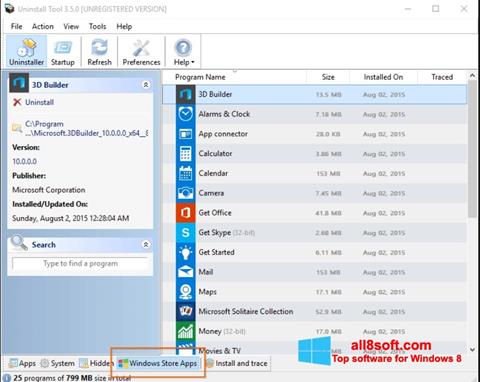 Capture d'écran Uninstall Tool pour Windows 8