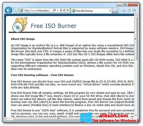Capture d'écran ISO Burner pour Windows 8