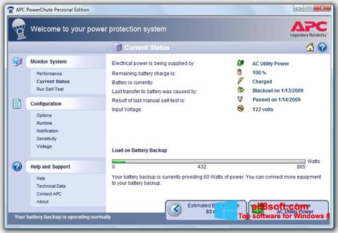 Capture d'écran PowerChute Personal Edition pour Windows 8