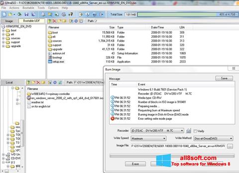 Capture d'écran UltraISO pour Windows 8