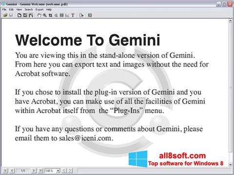 Capture d'écran Gemini pour Windows 8