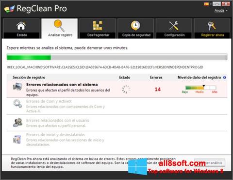 Capture d'écran RegClean Pro pour Windows 8