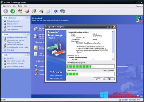 Capture d'écran Acronis True Image pour Windows 8