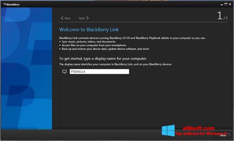 Capture d'écran BlackBerry Link pour Windows 8