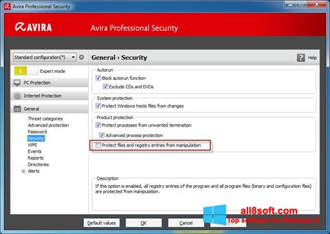 Capture d'écran Avira Professional Security pour Windows 8