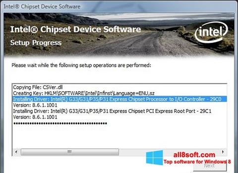 Capture d'écran Intel Chipset Device Software pour Windows 8