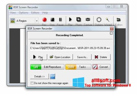 Capture d'écran BSR Screen Recorder pour Windows 8