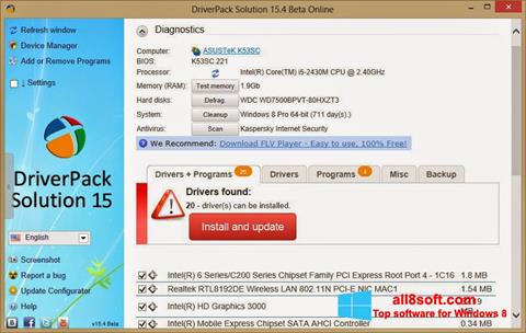 Capture d'écran DriverPack Solution Online pour Windows 8