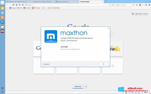 Capture d'écran Maxthon pour Windows 8