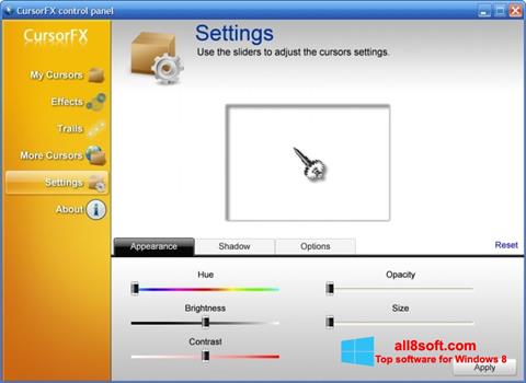 Capture d'écran CursorFX pour Windows 8