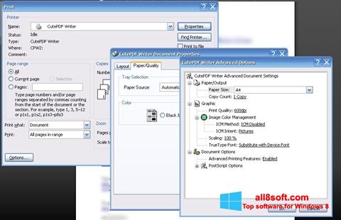 Capture d'écran CutePDF Writer pour Windows 8
