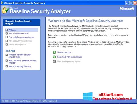 Capture d'écran Microsoft Baseline Security Analyzer pour Windows 8