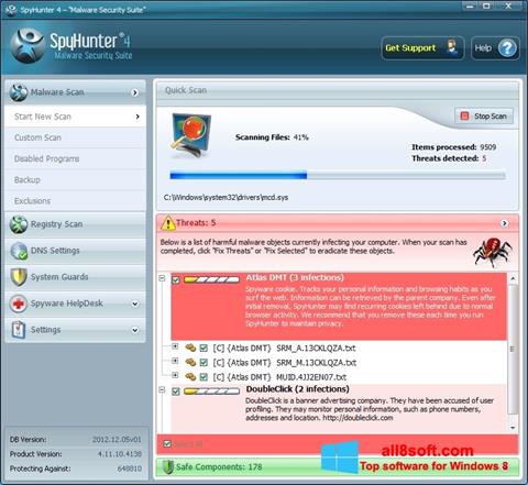 Capture d'écran SpyHunter pour Windows 8