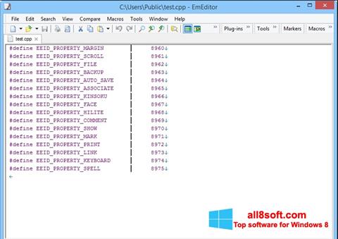 Capture d'écran EmEditor pour Windows 8