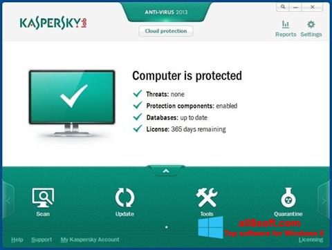 Capture d'écran Kaspersky AntiVirus pour Windows 8