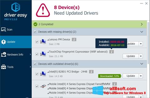 Capture d'écran Driver Easy pour Windows 8