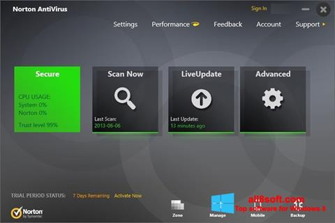 Capture d'écran Norton AntiVirus pour Windows 8