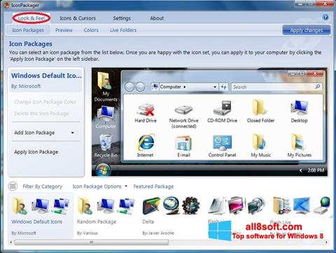 Capture d'écran IconPackager pour Windows 8