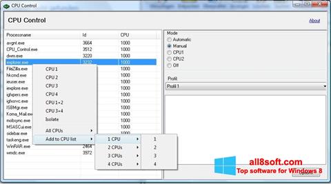 Capture d'écran CPU-Control pour Windows 8