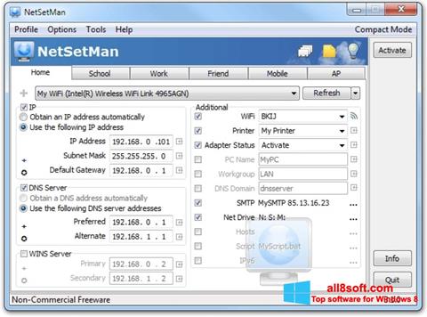 Capture d'écran NetSetMan pour Windows 8