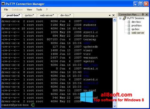 Capture d'écran PuTTY Connection Manager pour Windows 8