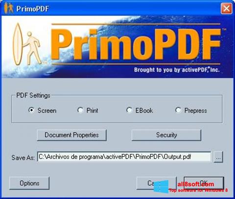 Capture d'écran PrimoPDF pour Windows 8