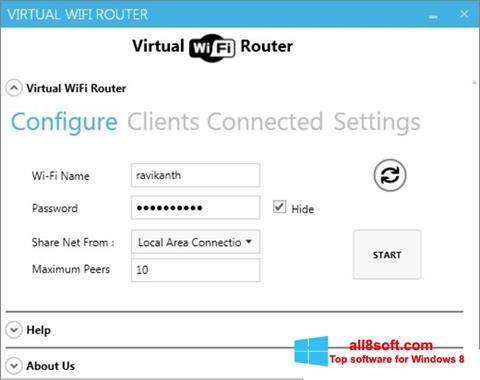 Capture d'écran Virtual WiFi Router pour Windows 8