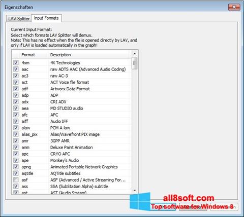 Capture d'écran Combined Community Codec Pack pour Windows 8